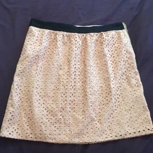 Loft work skirt with eyelet detail, pale pink